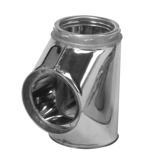 Selkirk Selkirk 12-3/4 in. X 6-3/8 in. X 6-3/8 in. Stainless Steel Stove Pipe Tee Cap Flow Tee 206100 - main